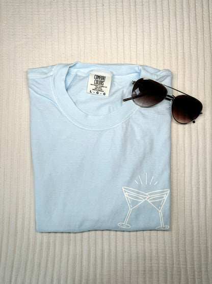 Put It On My Husbands Tab Tee- Sky Blue